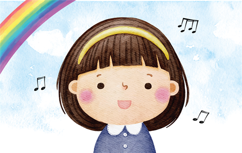 a girl singing a song