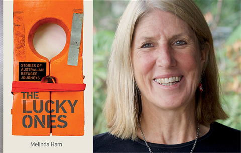 photo of Melinda Ham next to the cover of her book The Lucky Ones