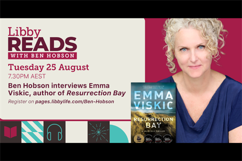 Libby Reads Emma Viskic author of resurrection bay tuesday 25 august 7.30pm