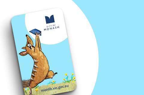 illustration of the Monash public library service library card