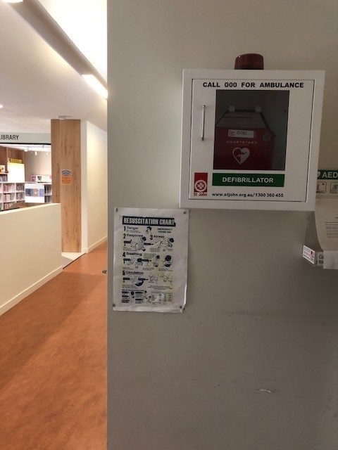 Defibrillator at the Mulgrave Library branch