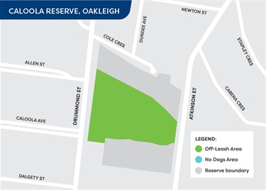 Off-leash area from 1 July 2023 - Caloola Reserve