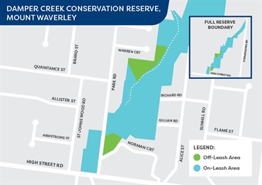Off-leash area from 1 July 2023 - Damper Creek Conservation Reserve