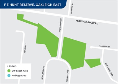 Off-leash area from 1 July 2023 - F E Hunt Reserve