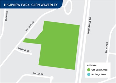 Off-leash area from 1 July 2023 - Highview Park