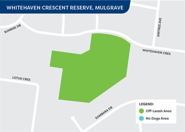 Off-leash area from 1 July 2023 - Whitehaven Crescent Reserve