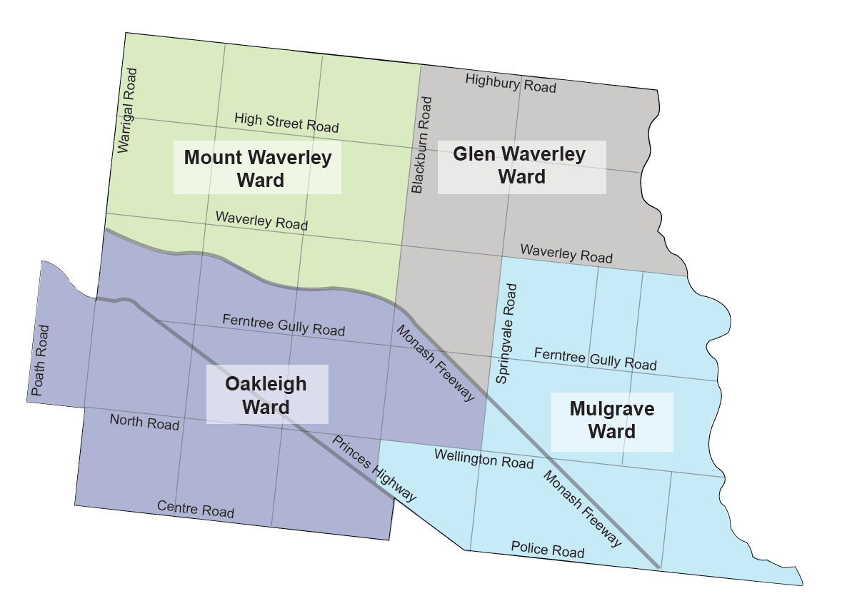 Ward map of Monash