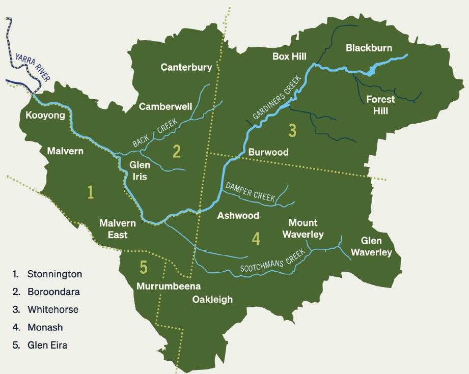 Gardiners Creek map