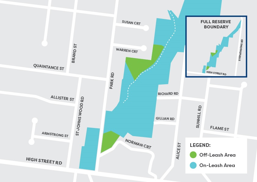 Dog Off-Leash Areas - Damper Creek Conservation Reserve