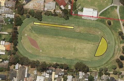 Map view of Central Reserve Athletics Track